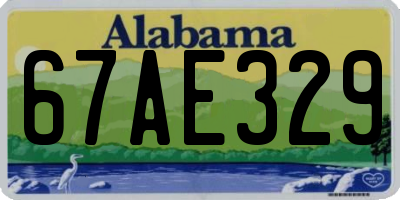 AL license plate 67AE329