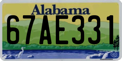 AL license plate 67AE331