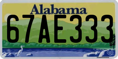 AL license plate 67AE333