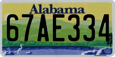 AL license plate 67AE334