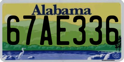 AL license plate 67AE336