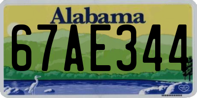 AL license plate 67AE344