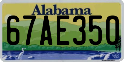 AL license plate 67AE350