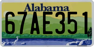 AL license plate 67AE351
