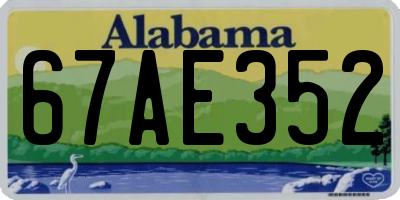 AL license plate 67AE352