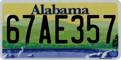 AL license plate 67AE357