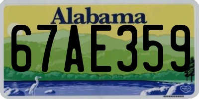 AL license plate 67AE359