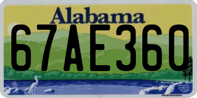 AL license plate 67AE360