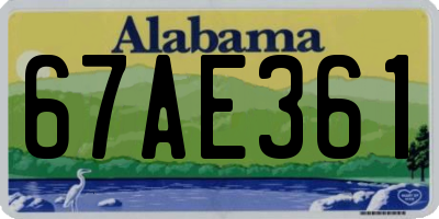 AL license plate 67AE361