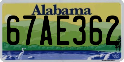 AL license plate 67AE362