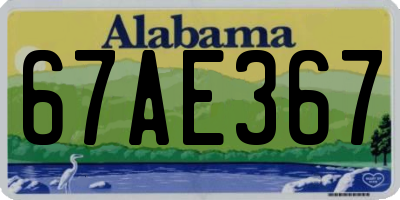 AL license plate 67AE367