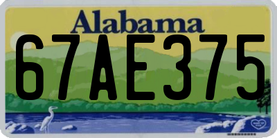 AL license plate 67AE375