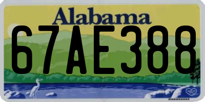 AL license plate 67AE388