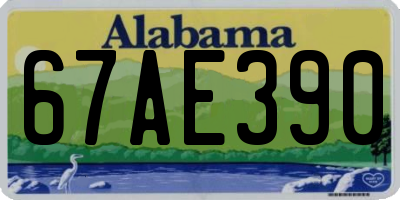 AL license plate 67AE390