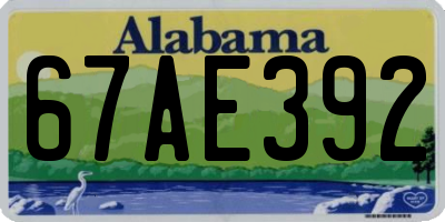 AL license plate 67AE392