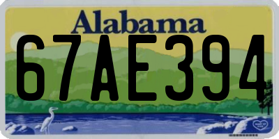 AL license plate 67AE394