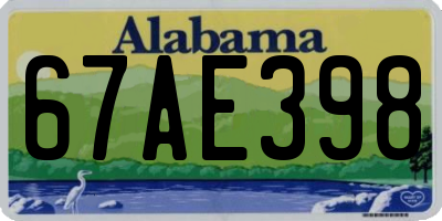 AL license plate 67AE398