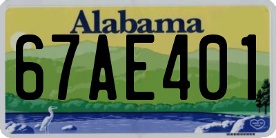 AL license plate 67AE401
