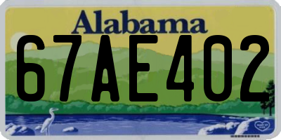 AL license plate 67AE402