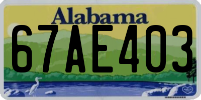 AL license plate 67AE403