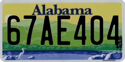 AL license plate 67AE404