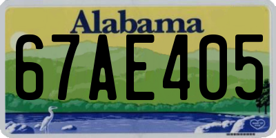 AL license plate 67AE405