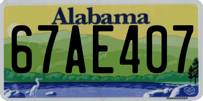 AL license plate 67AE407