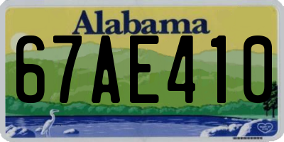 AL license plate 67AE410