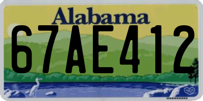 AL license plate 67AE412