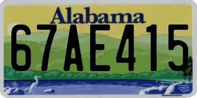 AL license plate 67AE415