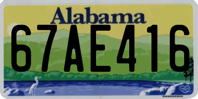 AL license plate 67AE416