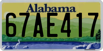 AL license plate 67AE417