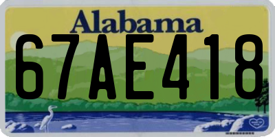AL license plate 67AE418