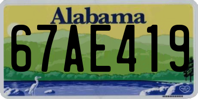 AL license plate 67AE419
