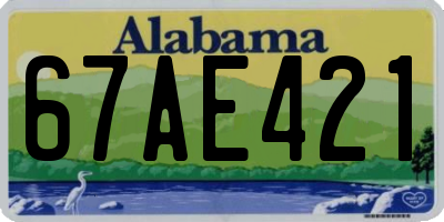AL license plate 67AE421