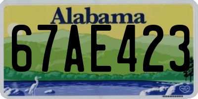 AL license plate 67AE423