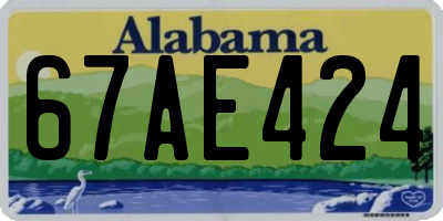 AL license plate 67AE424