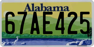 AL license plate 67AE425