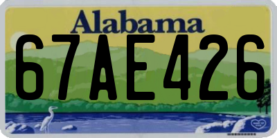 AL license plate 67AE426