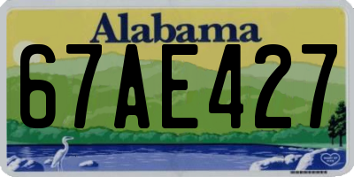 AL license plate 67AE427