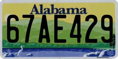 AL license plate 67AE429