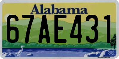 AL license plate 67AE431