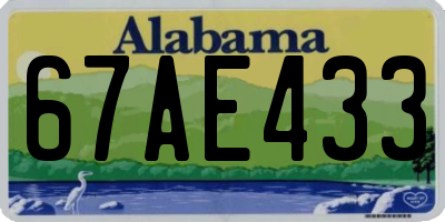 AL license plate 67AE433