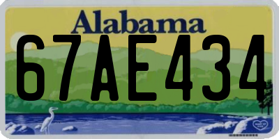 AL license plate 67AE434