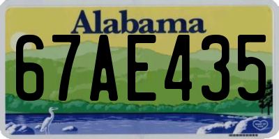 AL license plate 67AE435