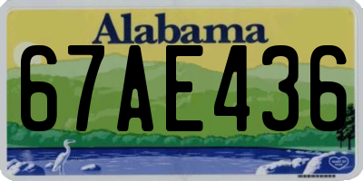 AL license plate 67AE436