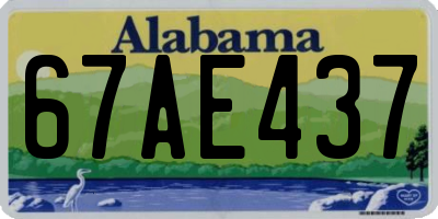 AL license plate 67AE437