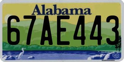 AL license plate 67AE443