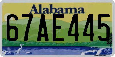 AL license plate 67AE445