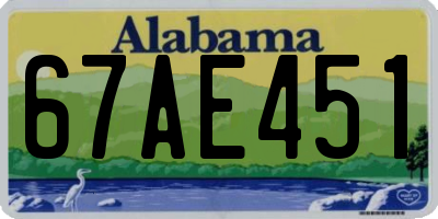 AL license plate 67AE451